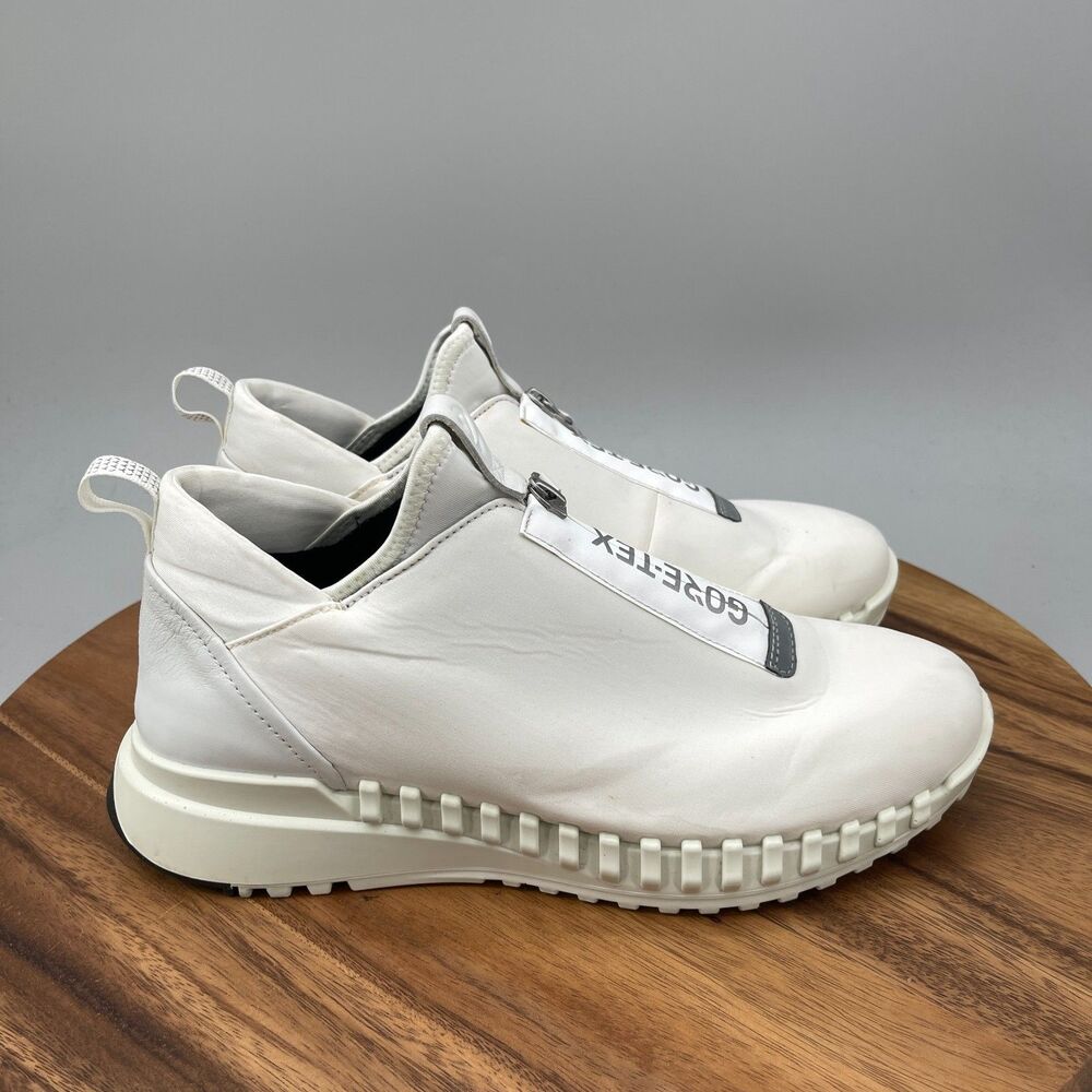 Ecco Zipflex M Shoes Mens Size 8 White Goretex Trainers Running Walking Gym